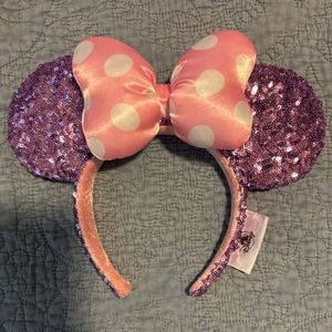 Lilac Minnie Ears with Pink Bow